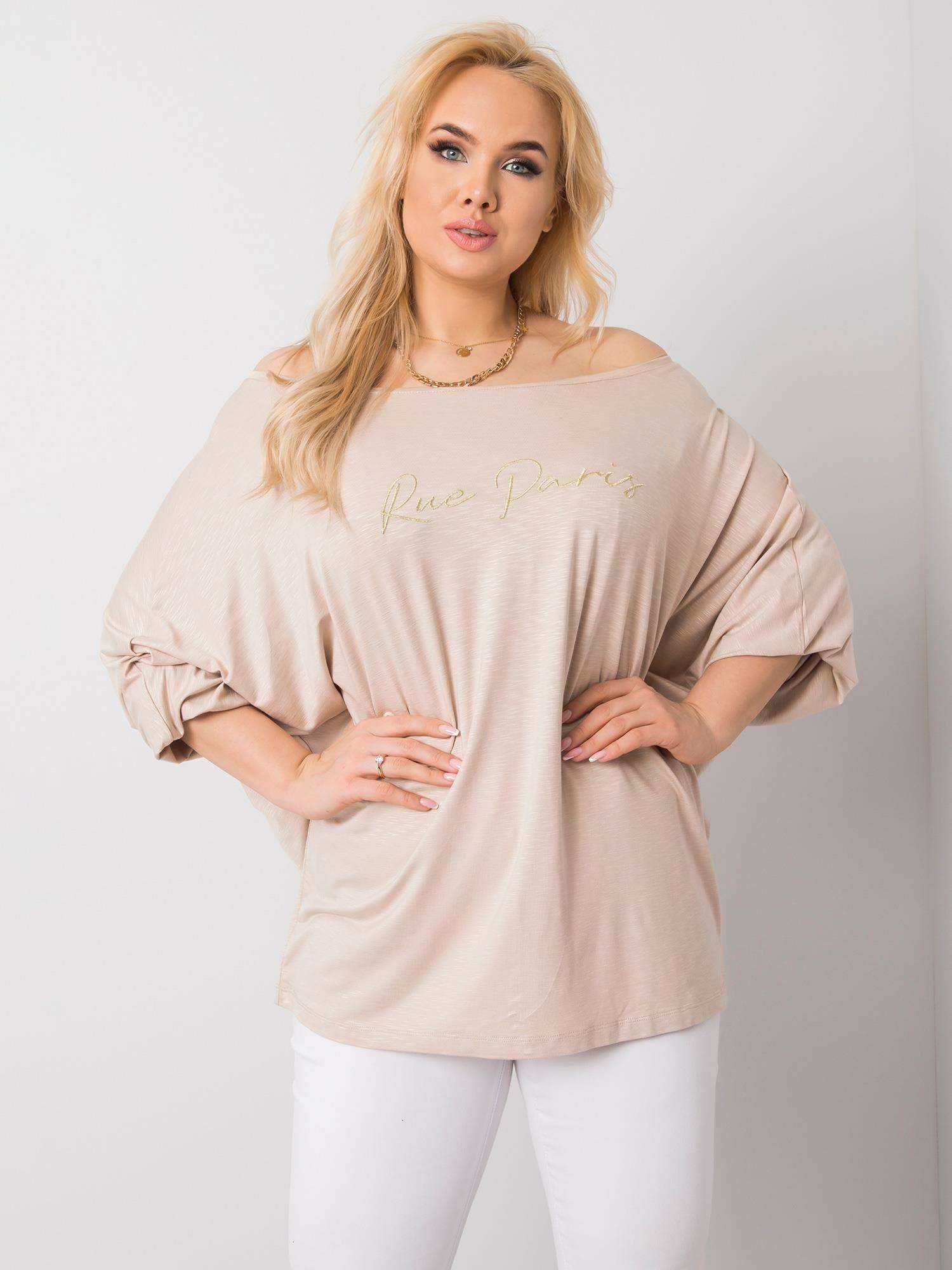 Beżowa bluzka plus size Roisin RUE PARIS 46/3XL
