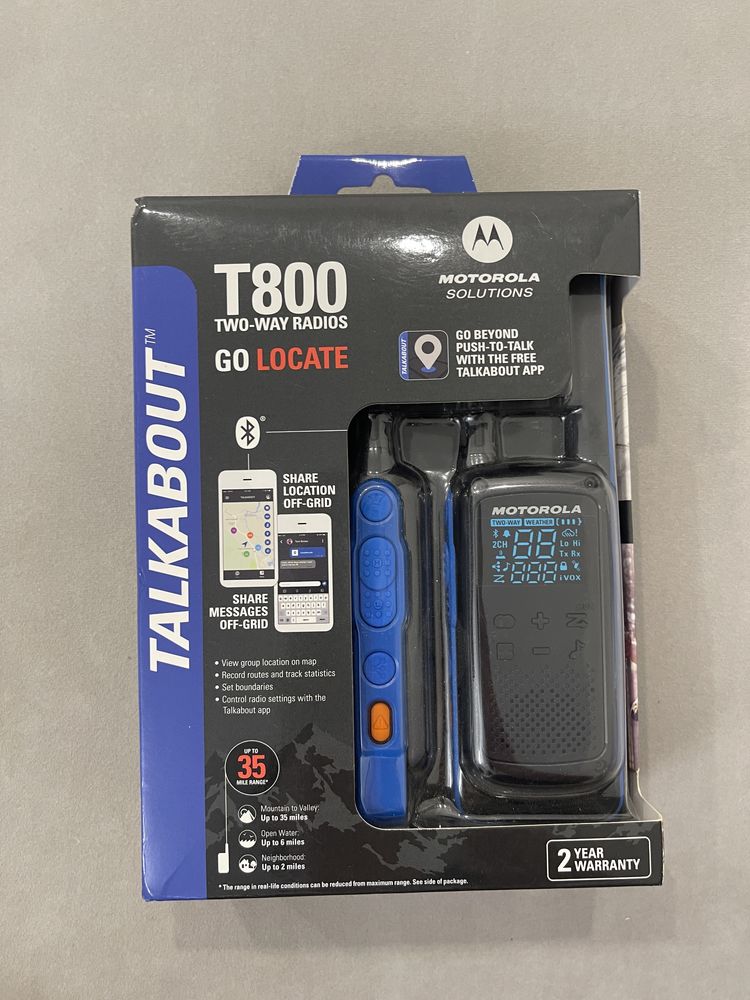 Motorola Talkabout T800 Two-Way Radios - Blue/Black