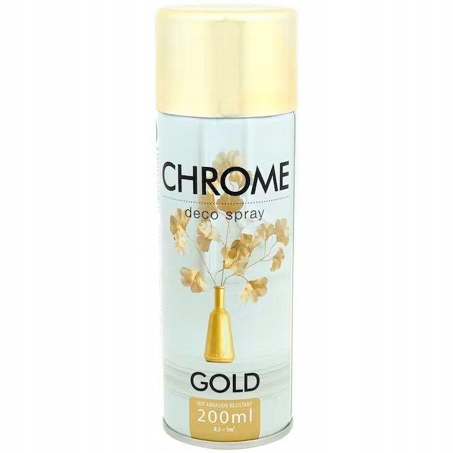 Złota Chromowana Farba Lakier Spray Chrom 200 Ml