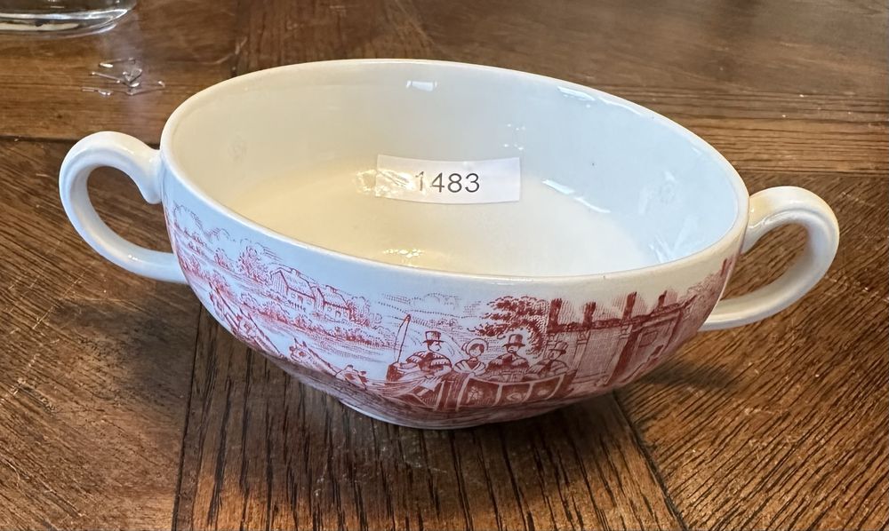 Miska Anglia bulionówka England Dickens Coaching Days bordowa 1483