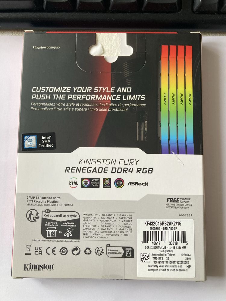 Kingston Fury Renegade DDR4 16gb (2x8) 3200mhz kości RAM pamięć