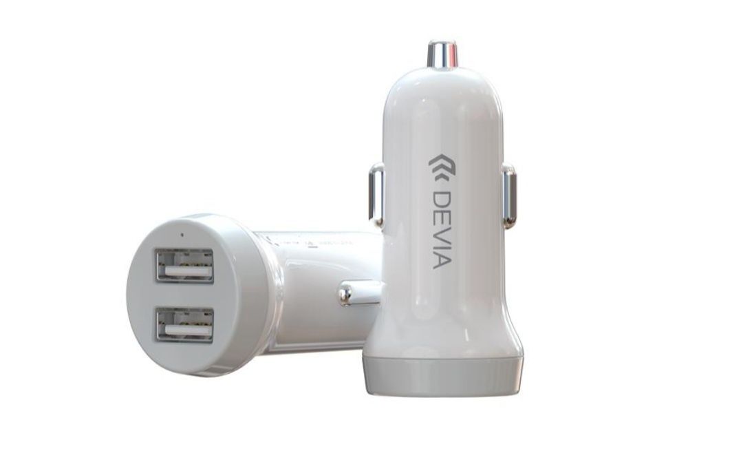 Devia ładowarka samochodowa Smart 2x USB 3,1A biała