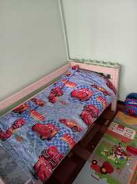 Кровать детская натуральное дерево+матрас
