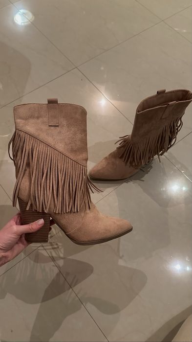 Козаки,ковбойки,черевики жіночі, натуральна замша.