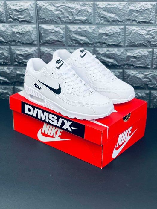 Мужские кроссовки Nike Air Max 90 White осенние кожаные кросовки найк