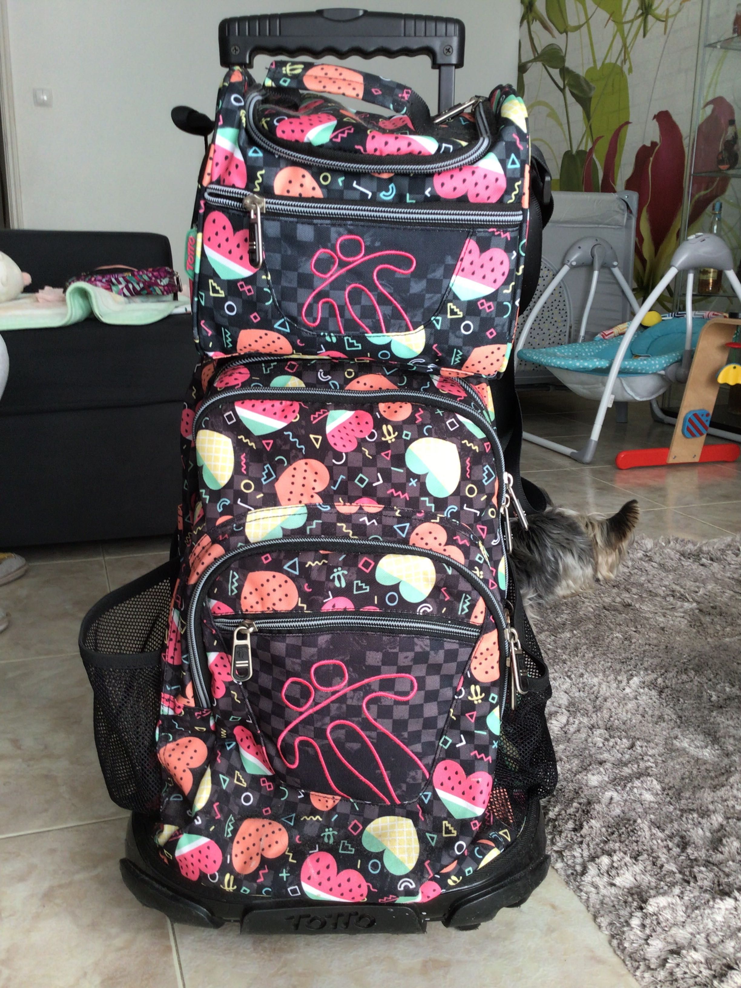 Conjunto lancheira e mochila TOTTO com rodas para criança