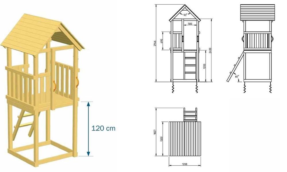 Parque Infantil: Novo - fornecido desmontado (Parque P1 ou P2)