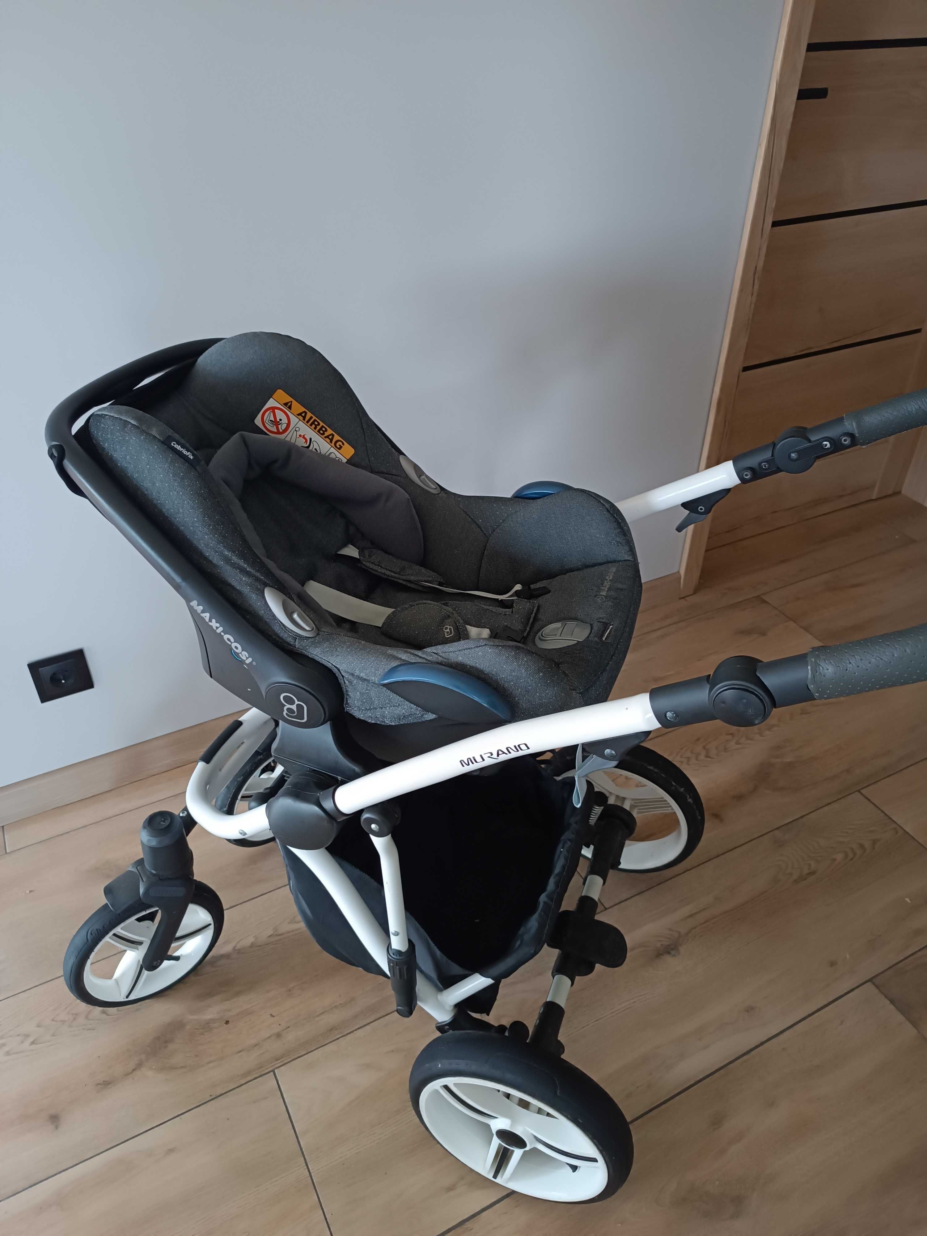 Wózek Bebetto murano 2w1, plus maxi Cosi z adapterami do wózka