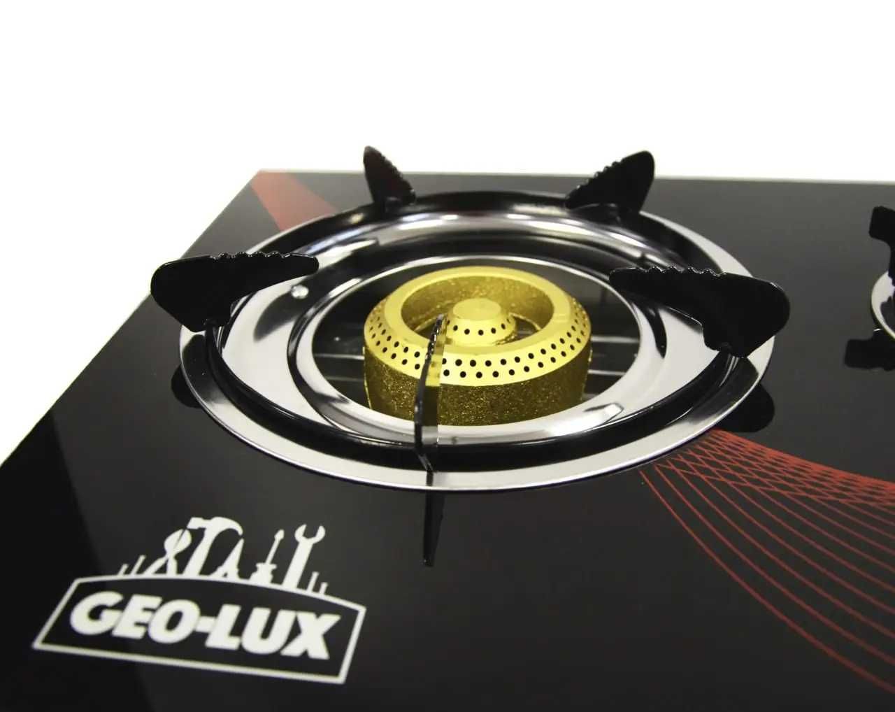 Портативная стеклянная газовая плита Geo-Lux GE-799 3 конфорки,новая