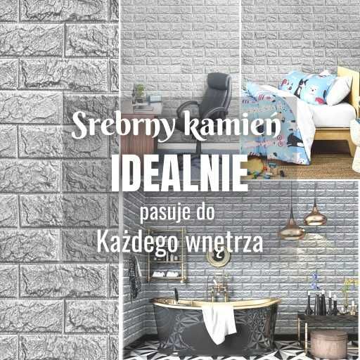 Dekoracyjne Panele Ścienne 3D
Samoprzylepne , srebrna cegła