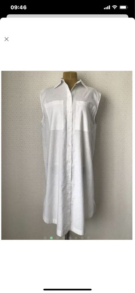 Шикарная блуза, рубашка, платье,H&M, большой размер, 100% лён!