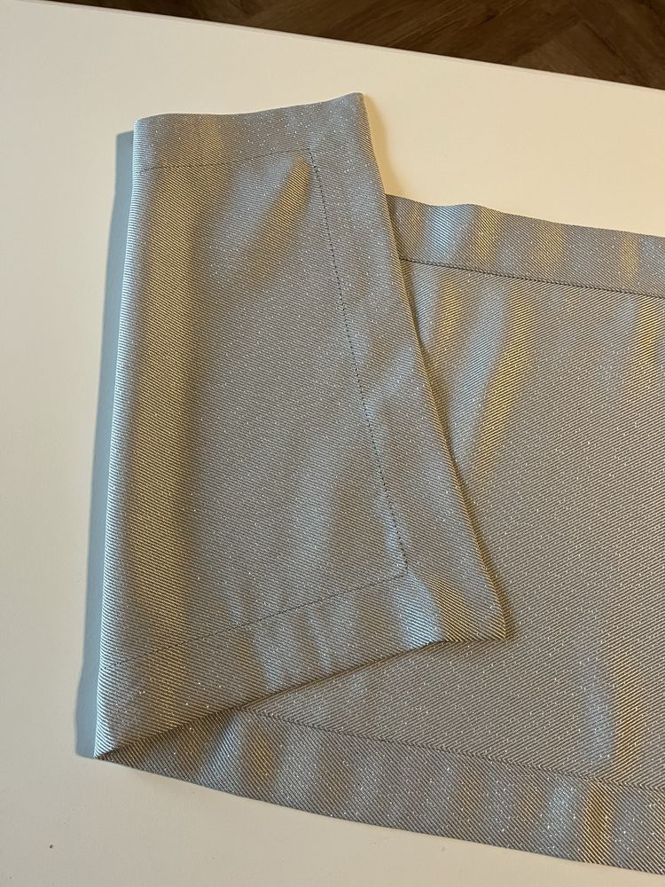 Komplet 2 bieżniki, ława, stół, Home&You, srebrne,Table Runner