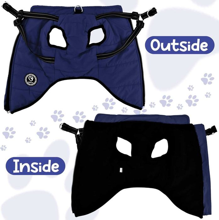 Ciepłe Ubranko Kurtka Dla Psa Roz. M Z Szelkami I Światłem Led