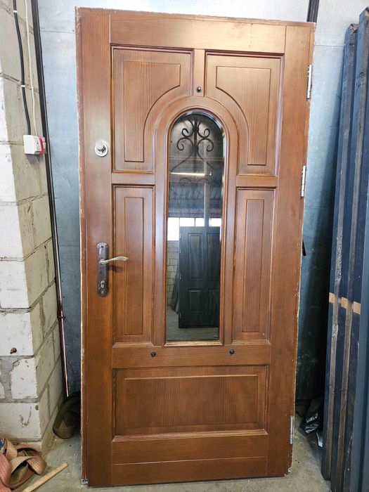 DRZWI Zewnętrzne Drewniane Sosnowe Krata Wejściowe 101x208cm