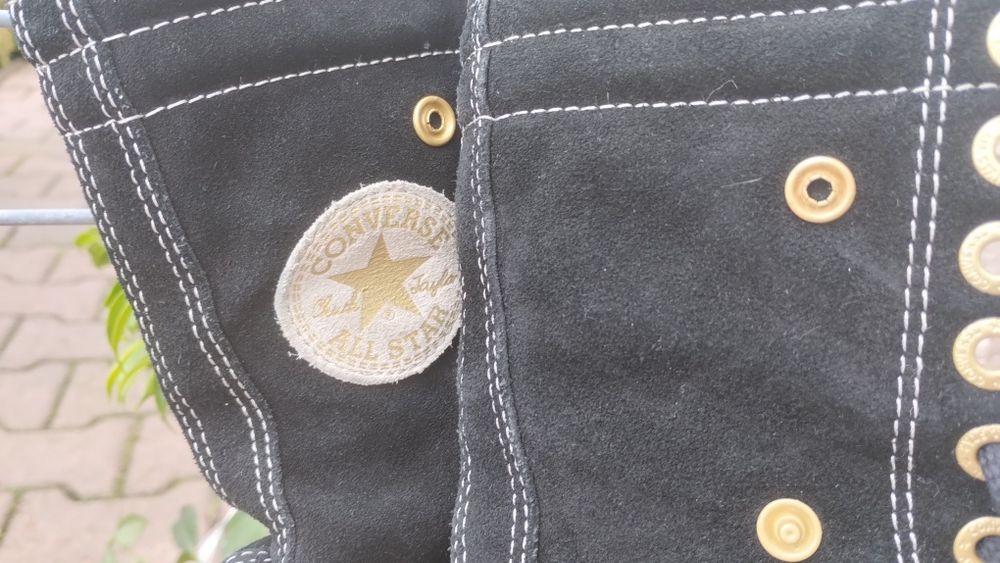 Trampki Converse damskie czarne zimowe z futerkiem barankiem oryginał