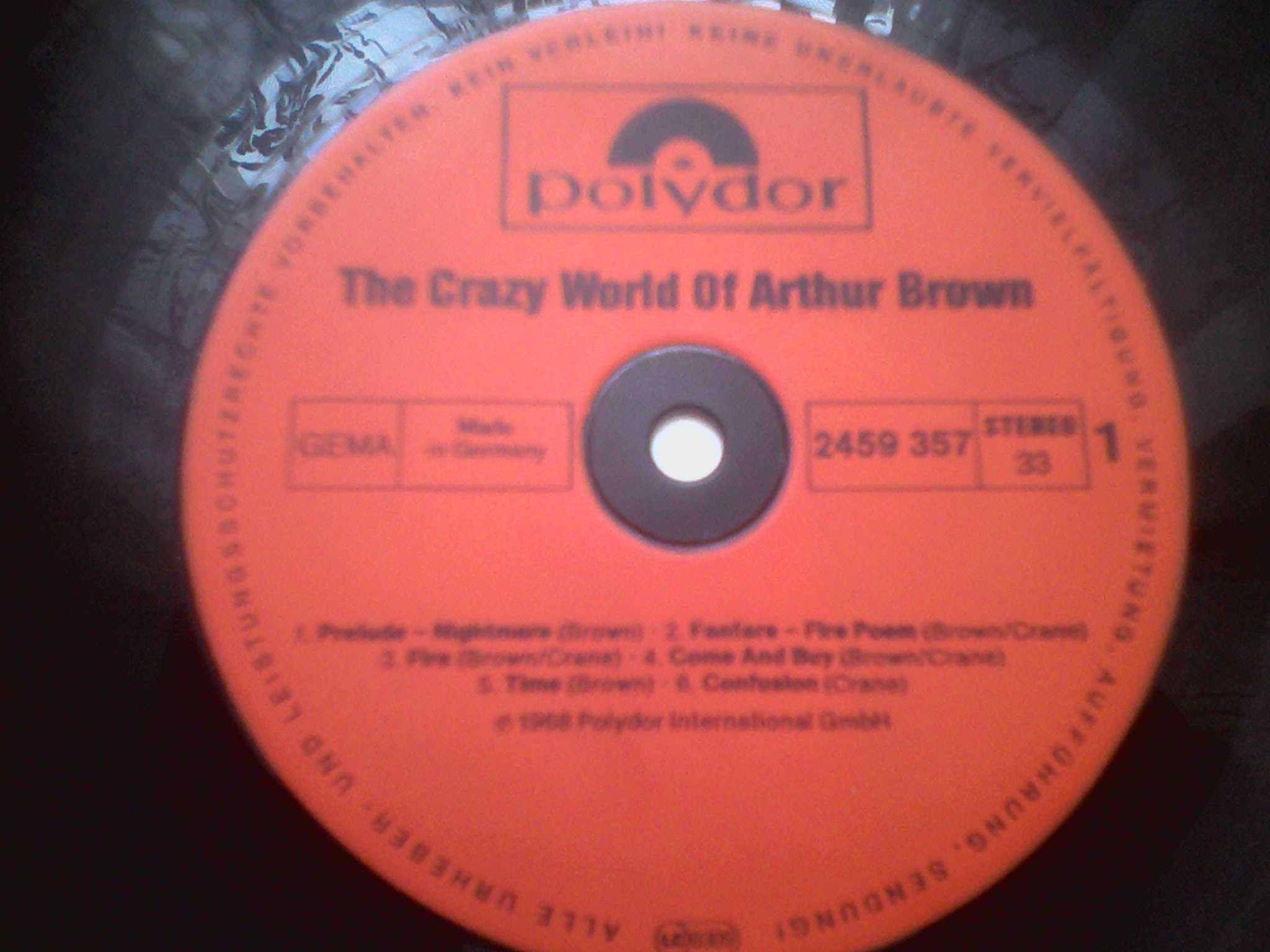 Lp Crazy World Of Arthur Brown 1968 Psychedelic Rock пластинка