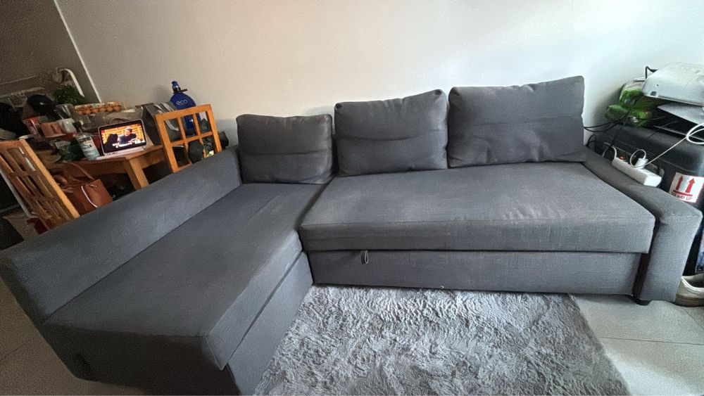Sofa chaise long Cinzento FRIHETEN