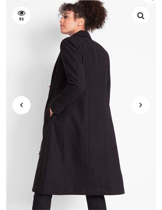 Płaszcz czarny militarny złote guziki Bonprix 54 jak nowy