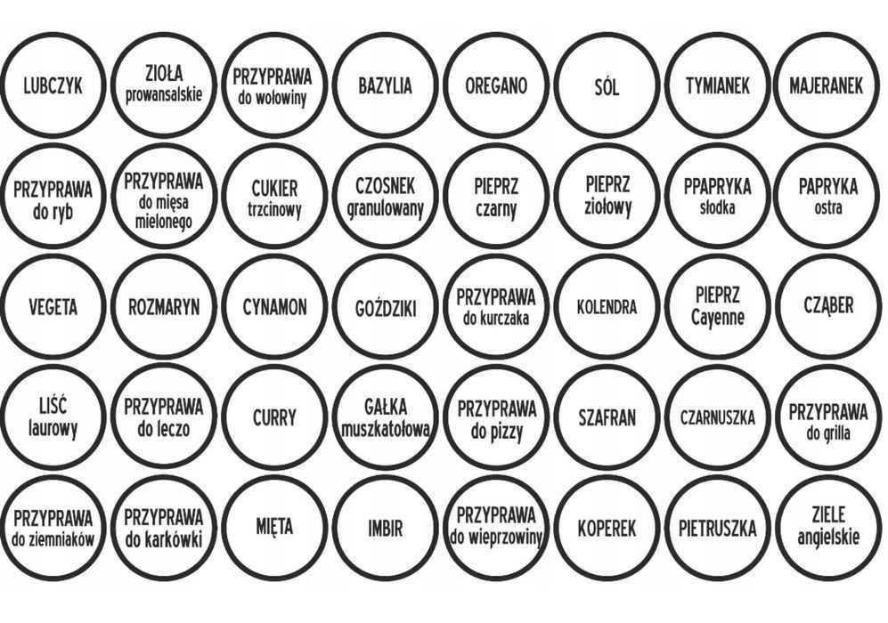 Przyprawnik organizer stojak na PRZYPRAWY zioła DUŻY + naklejki!!