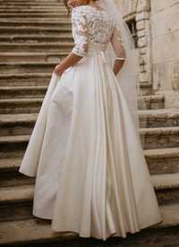 Сукня весільна, колір ivory, атлас