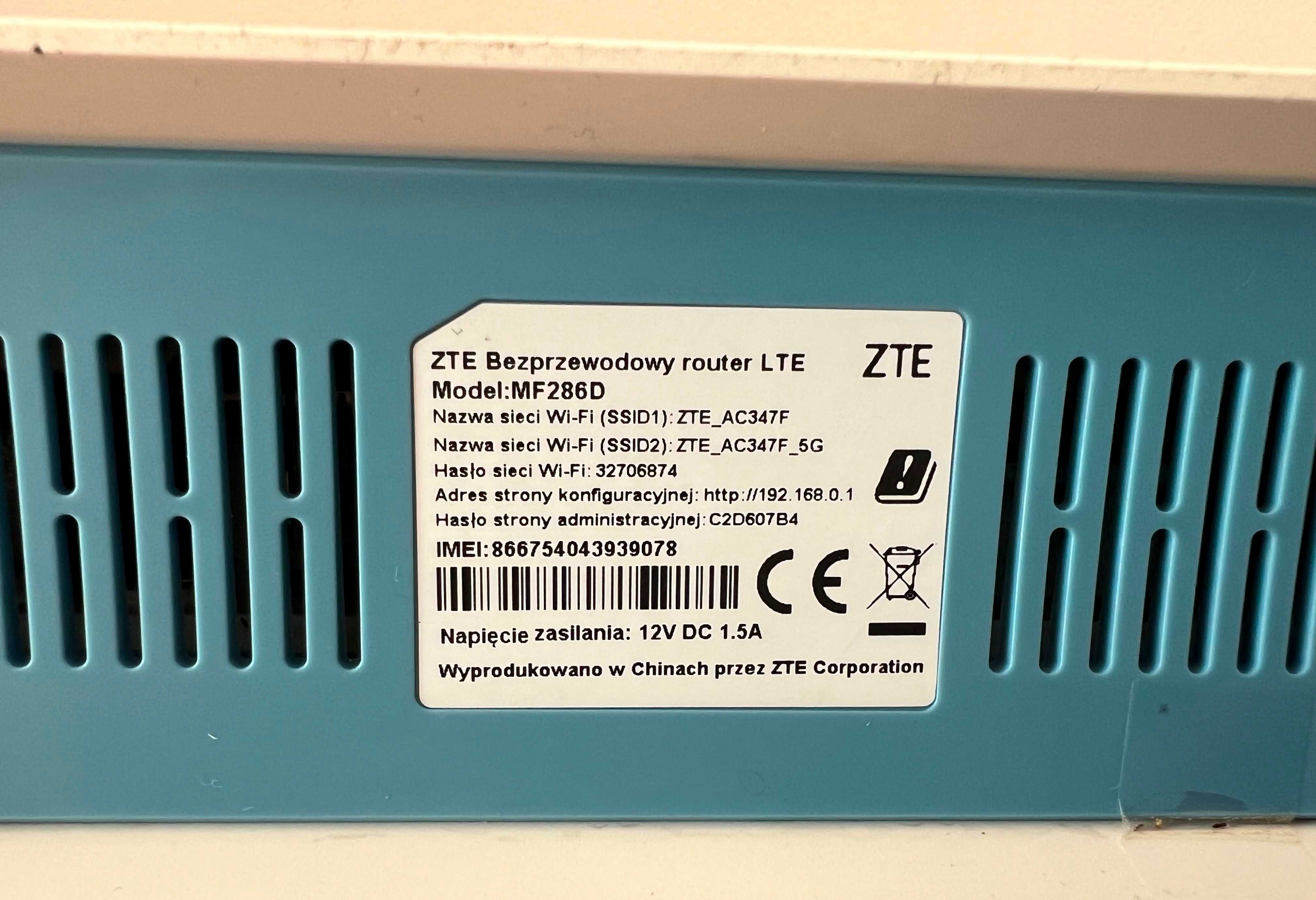 Router LTE na kartę sim ZTE MF286D cat.12 do 600Mb