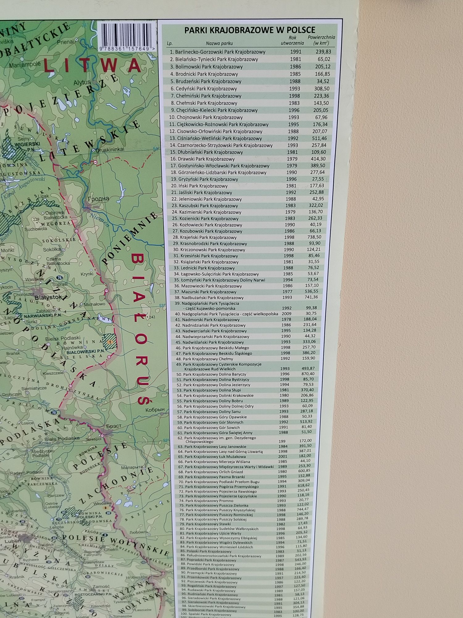 Ścienna mapa polski - dwustronna