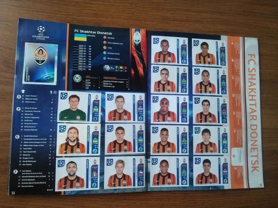 Panini. Champions League 2011-12. Почти полный альбом.