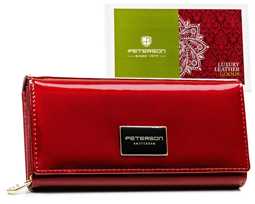 portfel damski skórzany ptn ph20-1-sh-1840 red