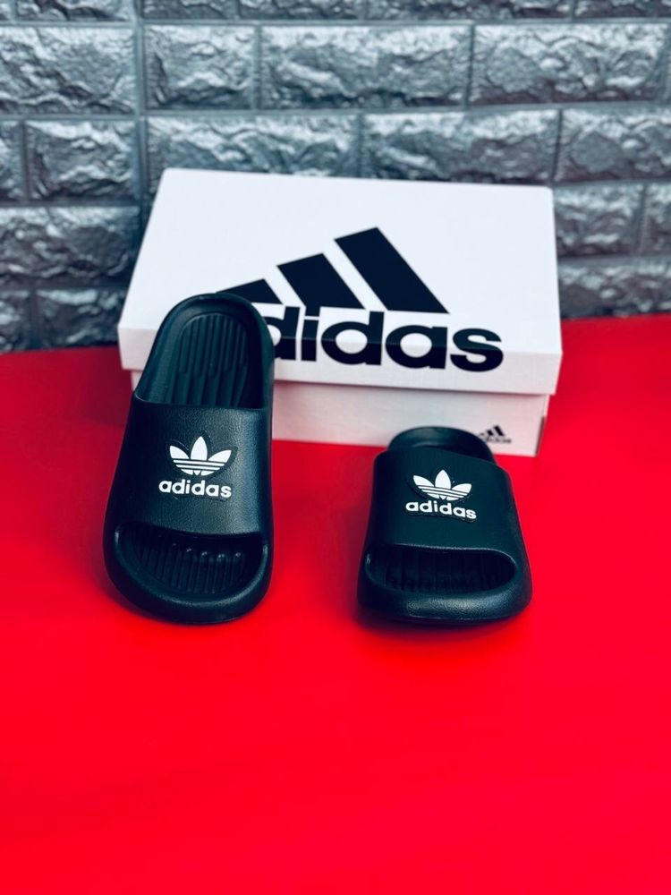 Шлепанцы мужские Adidas Пляжные черные шлепки сланцы Адидас 36-45