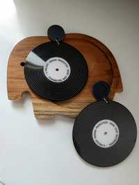 Kolczyki tematyczne płyta winylowa vinyl wax muzyka music radio piosen
