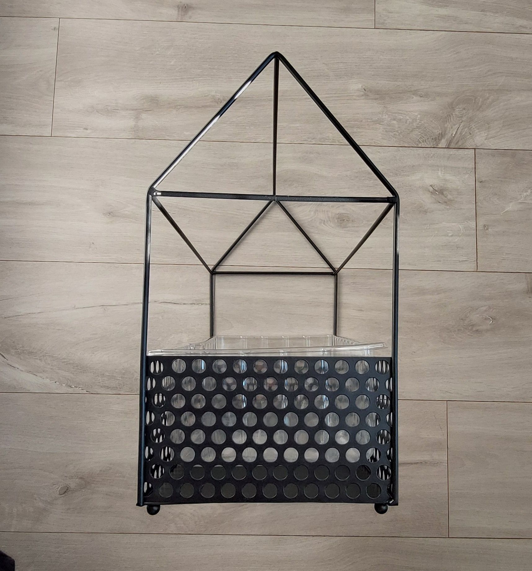 Stojak na zioła domek DUKA SCANDIC 37x19x35 cm czarny metal