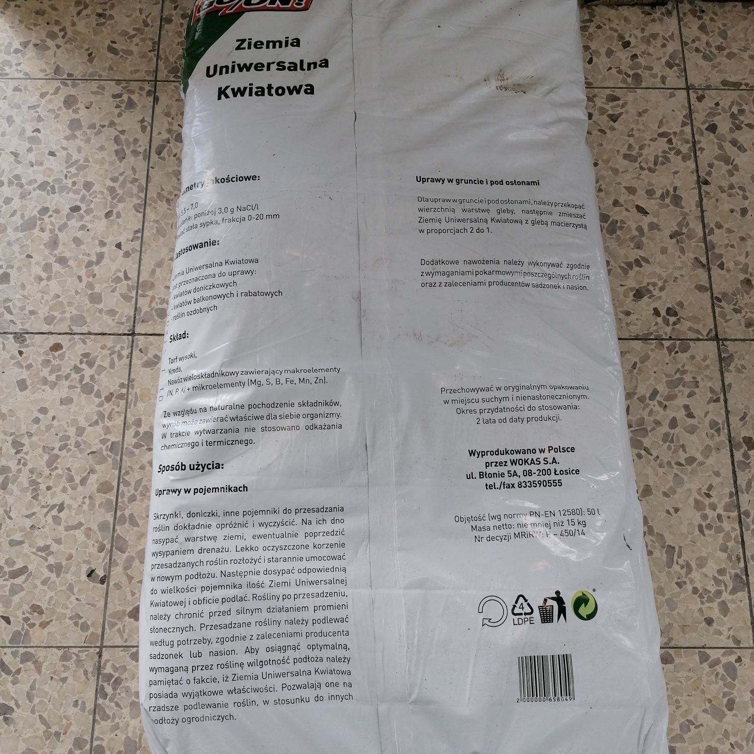 Ziemia uniwersalna kwiatowa 50 litrów