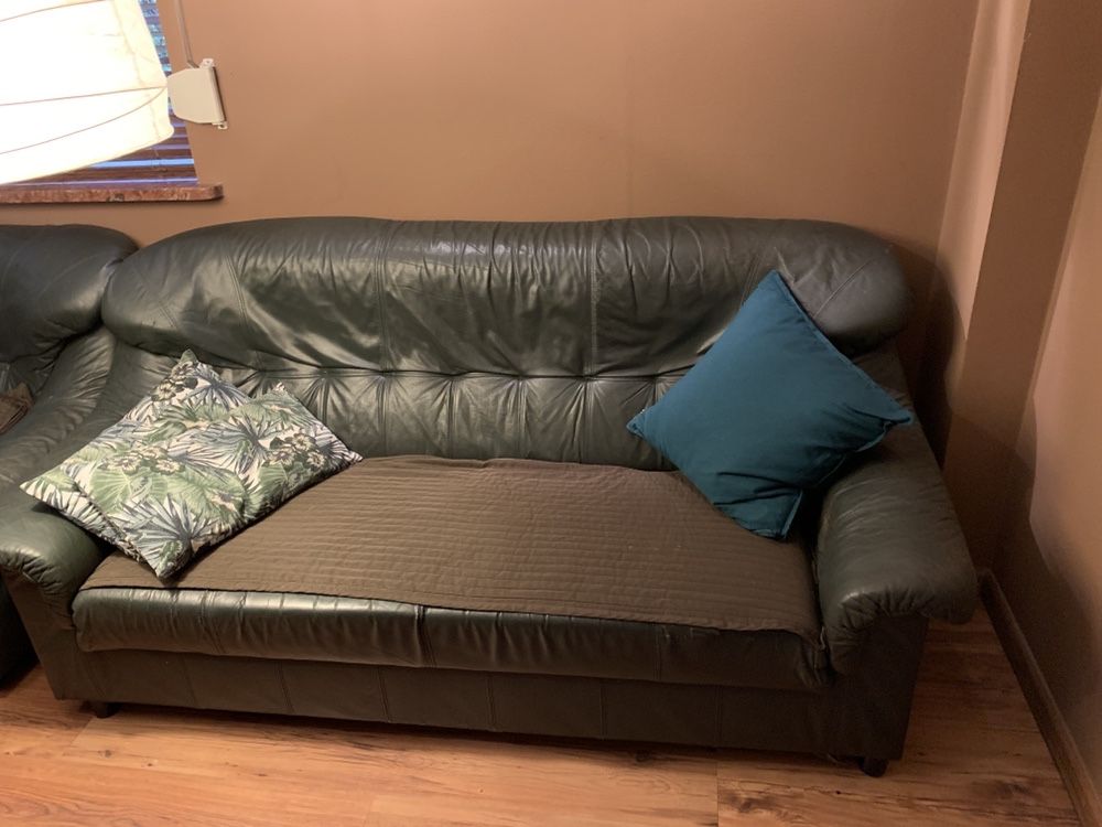 Skórzany zestaw: sofa i fotel Ikea