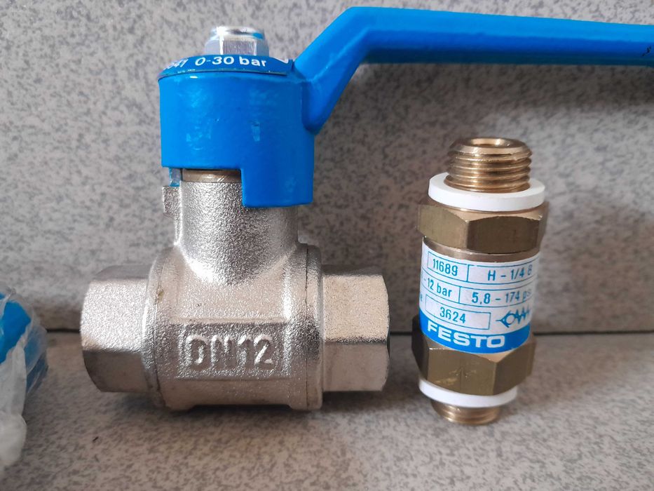 Zawór kulowy mosiężny QH-1/4 (9541) Zawór zwrotny H-1/4-B | FESTO 3624