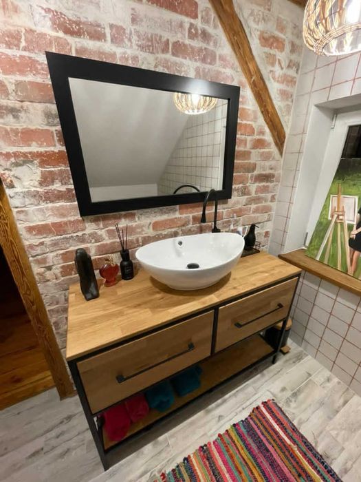 Komoda szafka łazienkowa konsola dębowa umywalkę LOFT RUSTYKALNY
