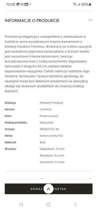 Naszyjnik Pandora z zawieszkami w kształcie serca