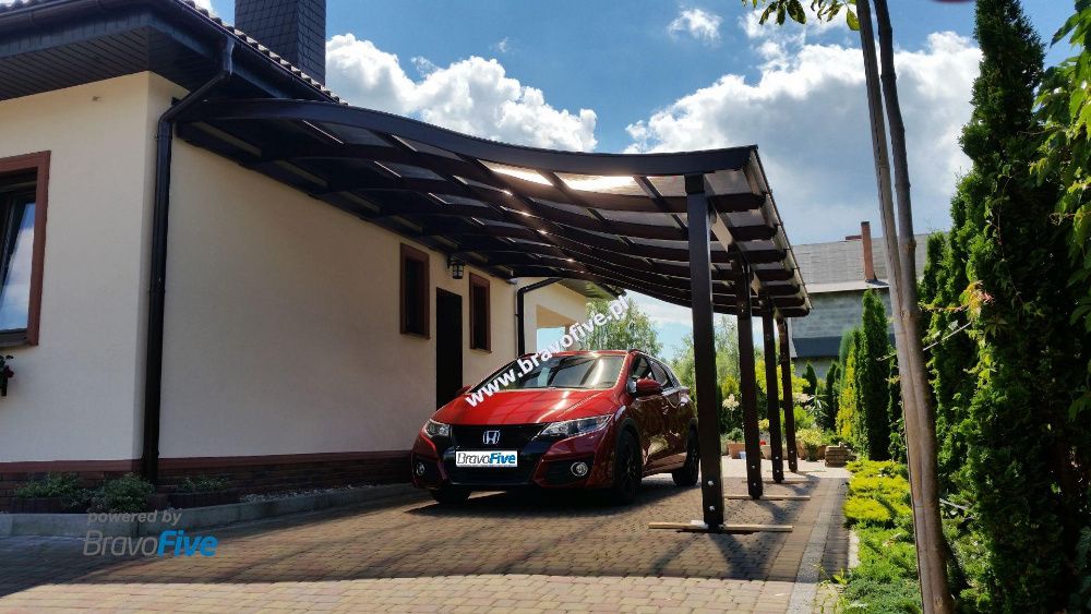 Carport przyścienny, wiata model w linii S