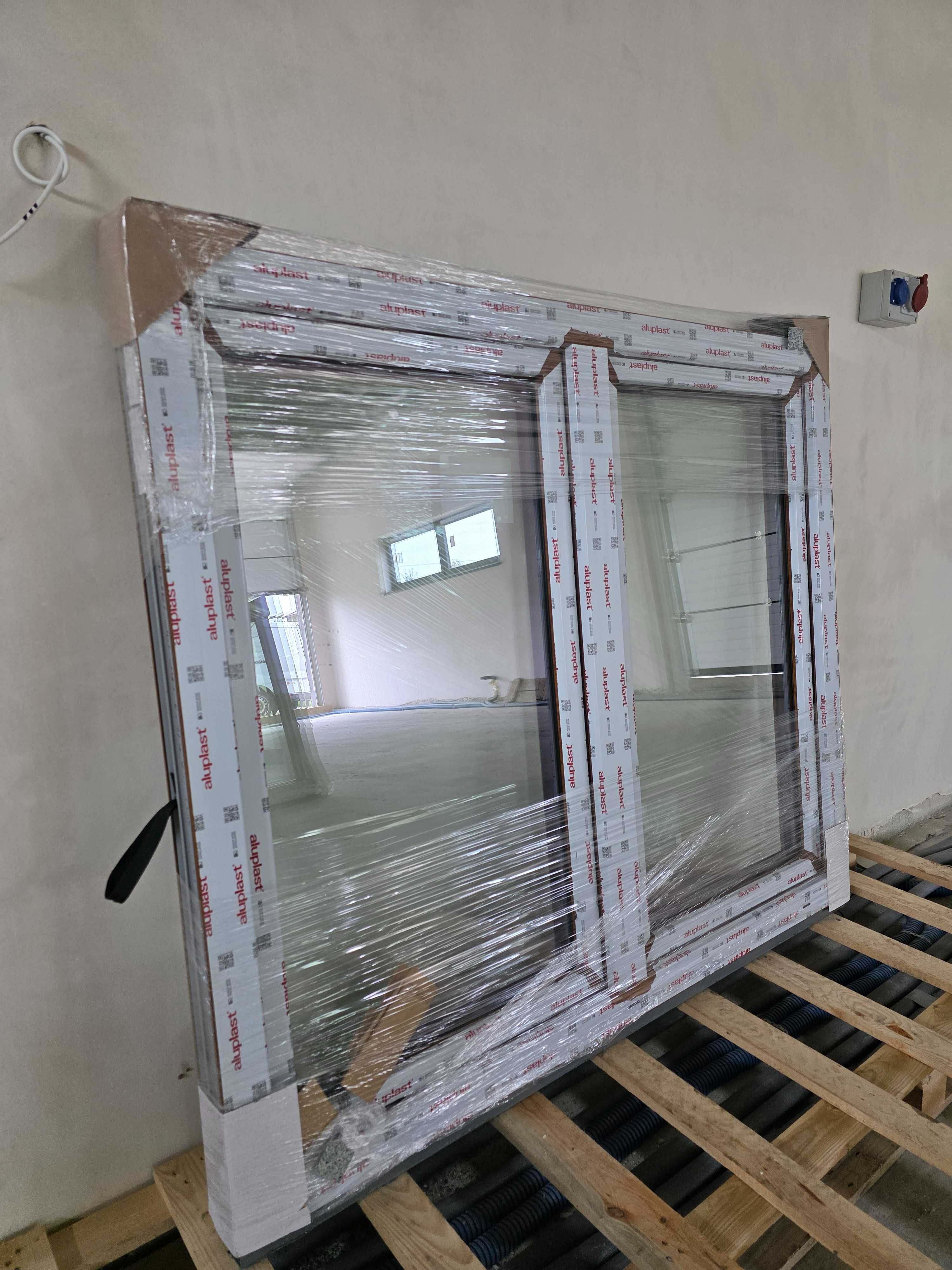 Nowe energooszczędne  okna  ALUPLAST INTERTEC 85  obustronny złoty dąb
