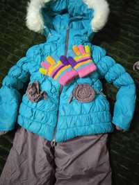 Зимовий комбінезон ,курточка на дівчинку ,шапка