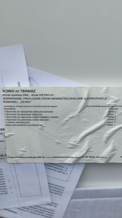 Drzwi DRE Vetro D1 60 cm prawe