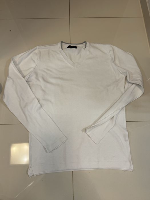 бавовняний светр zara Man білий розмір М