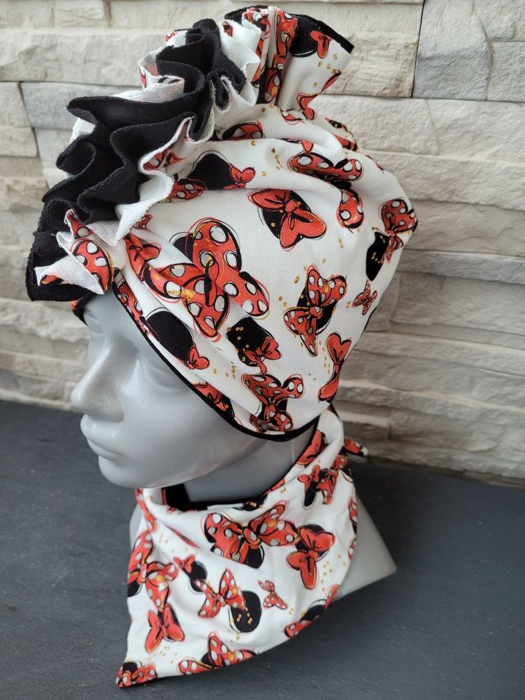 Czapka turban +apaszka obwod 50-52 cm