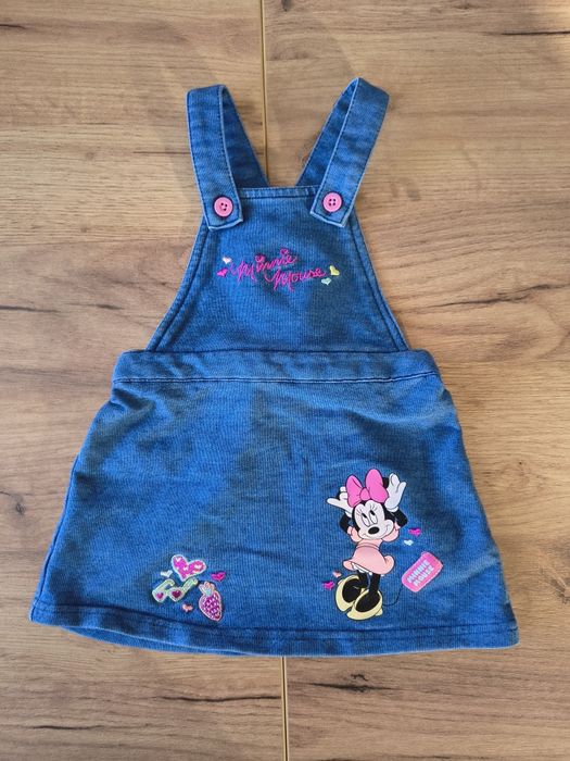 Dżinsowa sukienka ogrodniczka na szelkach rozmiar 68