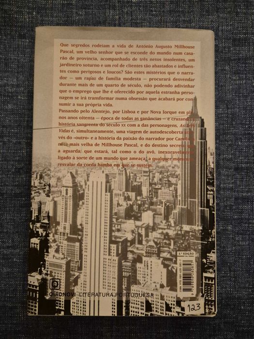 Livro As Três Vidas - João Tordo (portes incluídos)