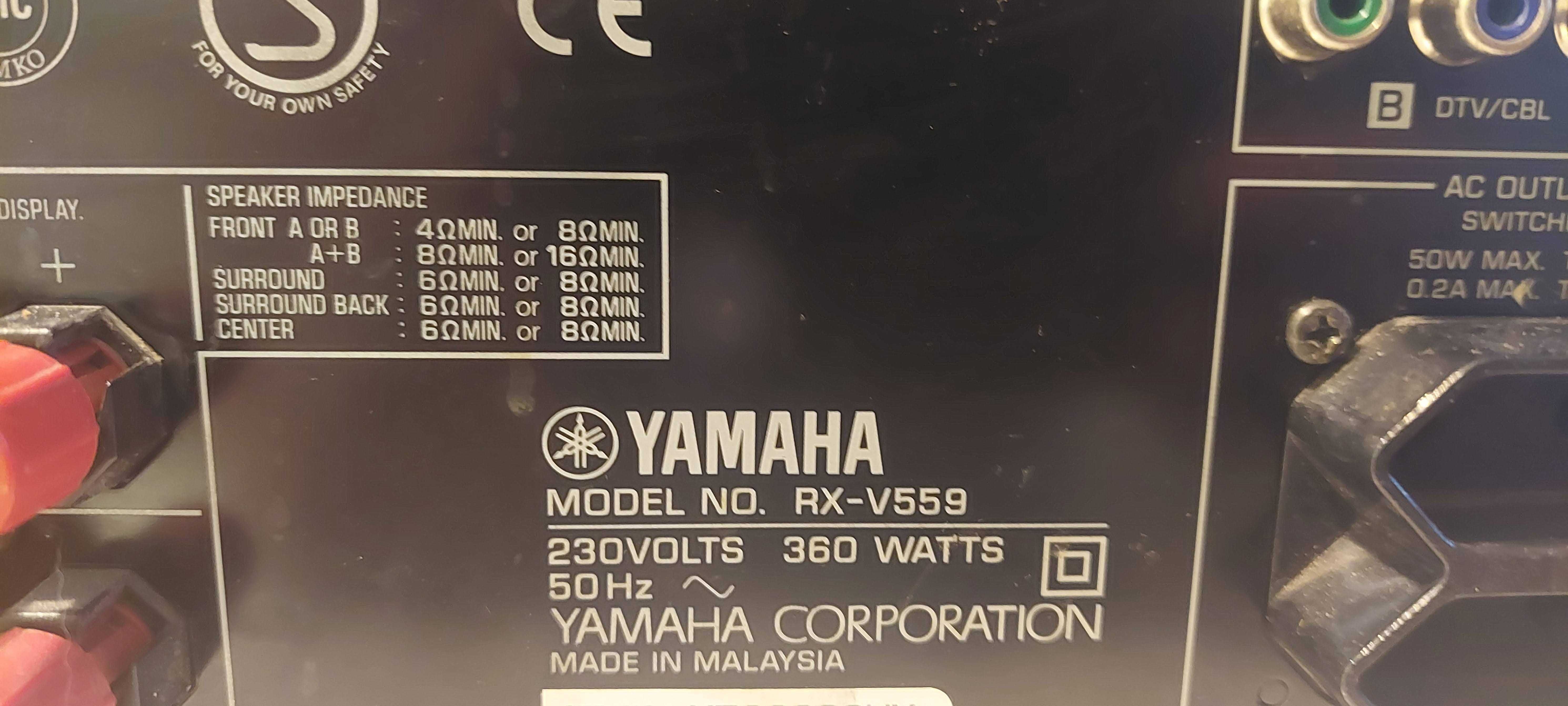 Wzmacniacz Yamaha RX-V559, wejscia optyczne, pilot