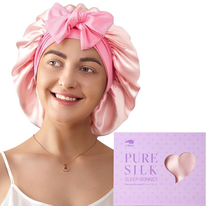 Czepek z naturalnego jedwabiu jedwab 100% mulberry