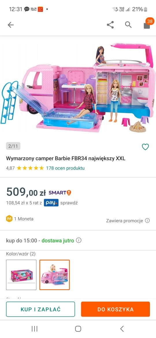 Kamper Barbie Mattel XXL