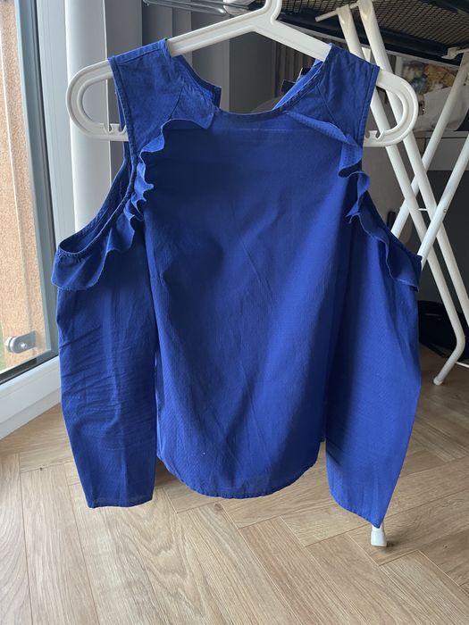 Chabrowa Bluzka z odkrytymi ramionami bawelna 100%