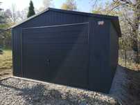 Garaż Blaszany 4×6 Dwuspadowy Kolor Antracyt BTX 7016