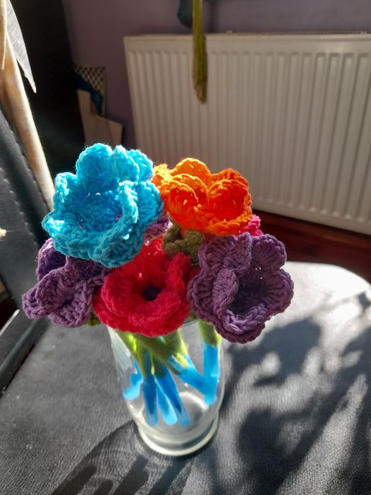 Kwiatki na szydełku